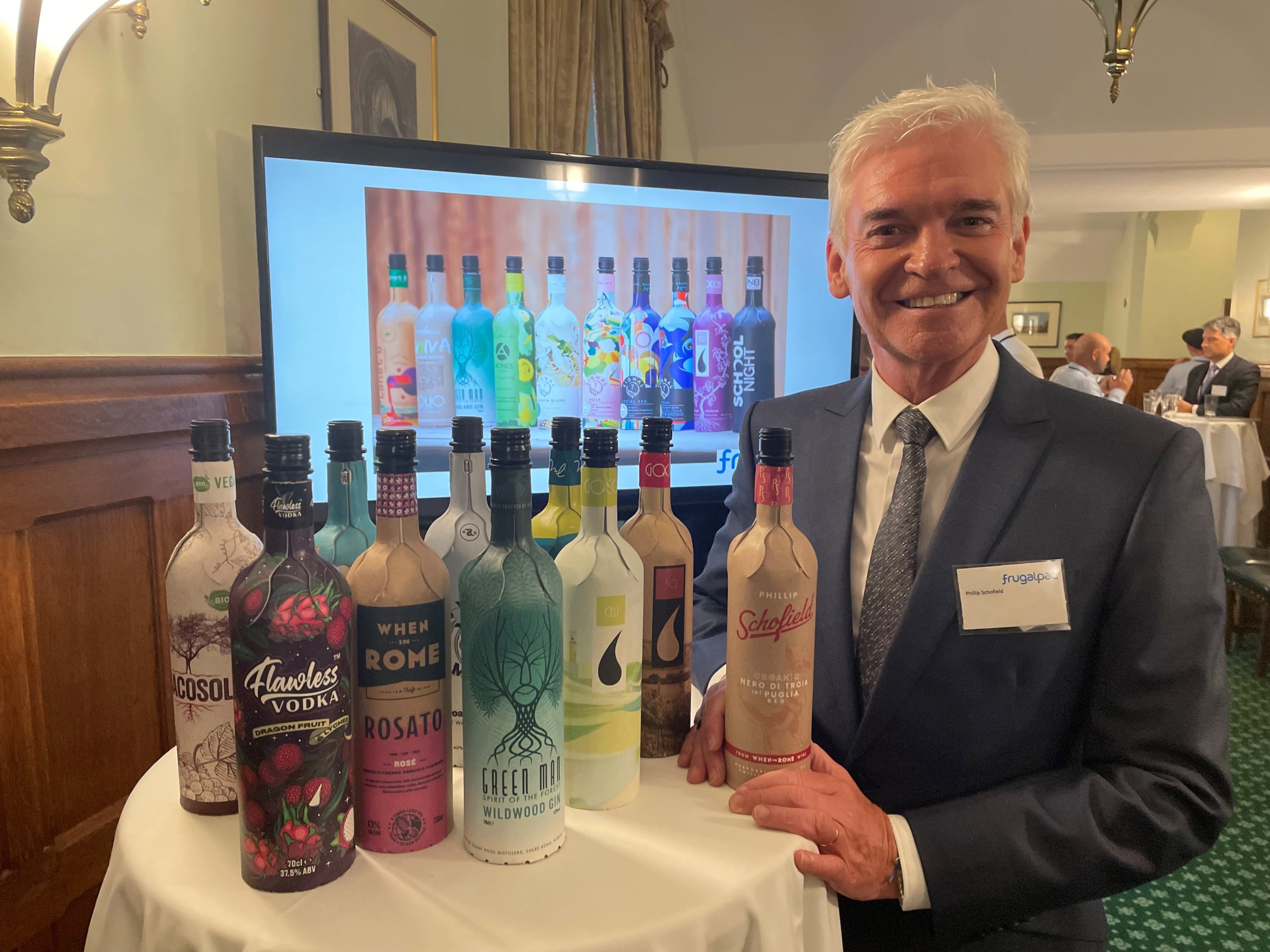 Phillip Schofield leads paper bottle revolution in Parliament to mark second anniversary of the Frugal Bottle