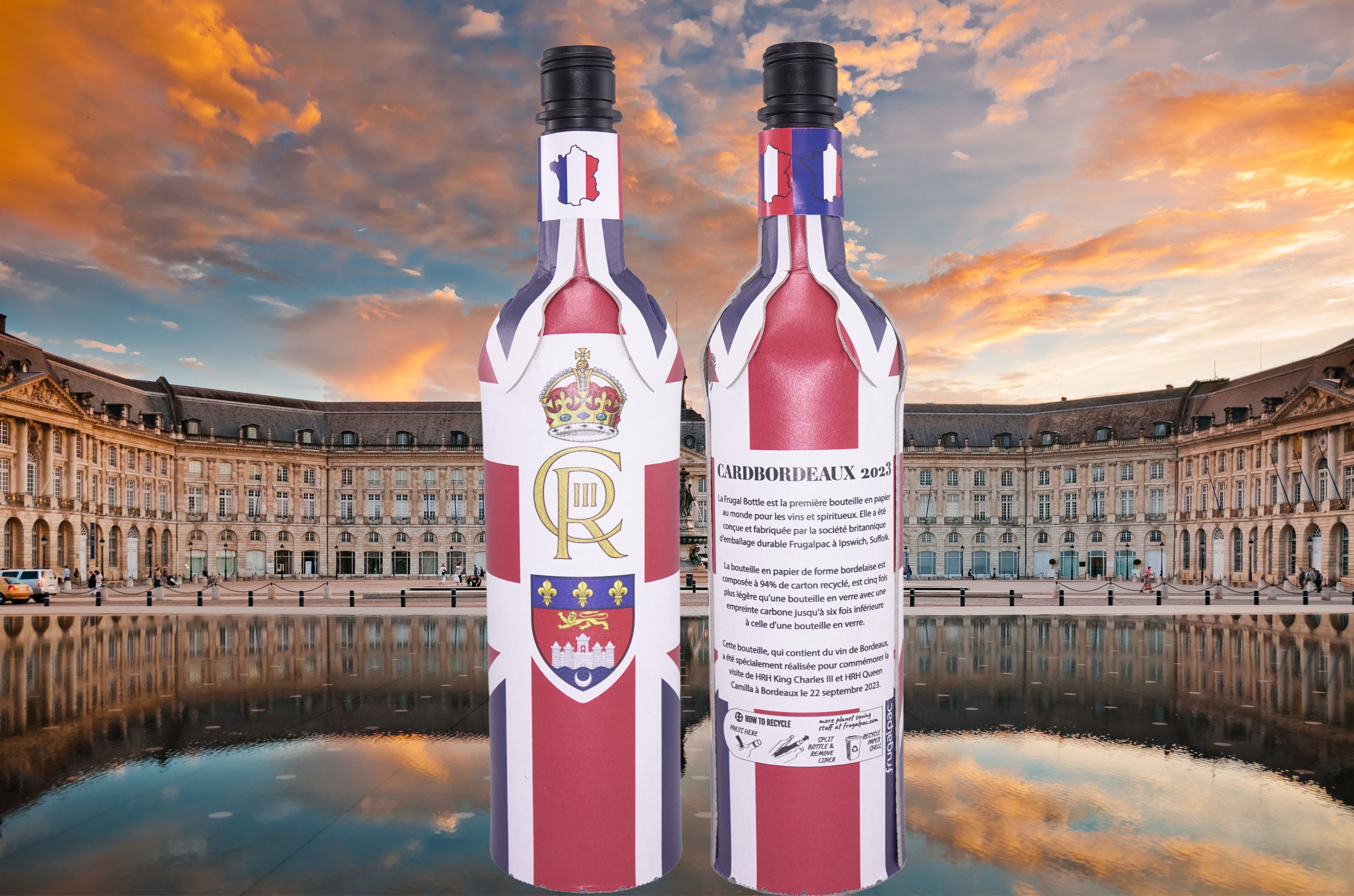 Cardbordeaux 2023 – Frugalpac produces special paper bottle for the King and Queen